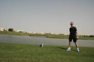 Alastair at Montgomery Golf Club in Dubai. Photo: In possession of Alastair Kent.