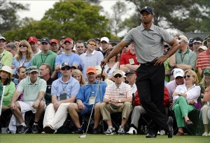 Tiger Woods á 1. hring á Masters 2013