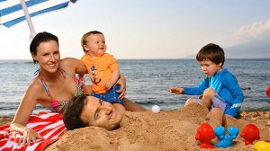 Fjölskyldumaðurinn Jimmy Walker ásamt eiginkonu sinni Erin og tveimur börnum