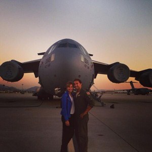 Paula Creamer og hinn heittelskaði við flugvél