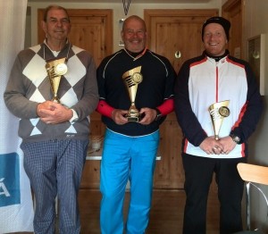 F.v.: Dónald, Haukur 1.sæti, Bjarn sigurvegarar í 1. flokki karla á meistaramóti GHD. Mynd: Inda