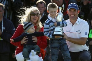 Padraig Harrington ásamt fjölskyldu