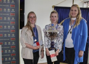 Berglind, GR, 2. sæti; Karen, GS, sigurvegari Securitasmótsins 2017 í kvennaflokki og Gunnhildur, GK í 3. sæti. Mynd: GSÍ