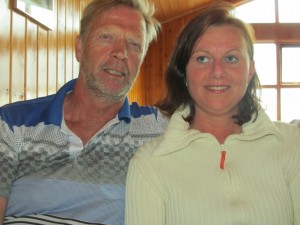 Hamingjusöm: Víðir og Joanna að Hellishólum. Mynd: Golf 1