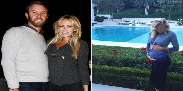 Paulina Gretzky með barni Dustin Johnson
