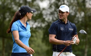 Verchenova og Kaymer skemmtu sér vel á Pro-Am móti, þar sem bæði fengu að spila saman þótt bæði séu atvinnumenn - svo vel fór á með þeim